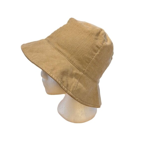 Corduroy Bucket Hat Sun Hat Unisex Beige Cotton Adult OS OSFM One Size - Picture 3 of 6